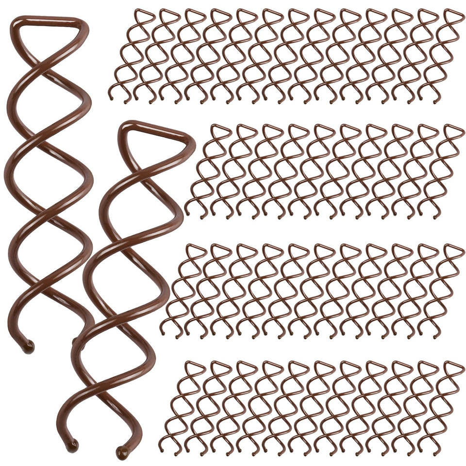 Fandamei front packaging showing 50 brown spiral hair pins and set benefit