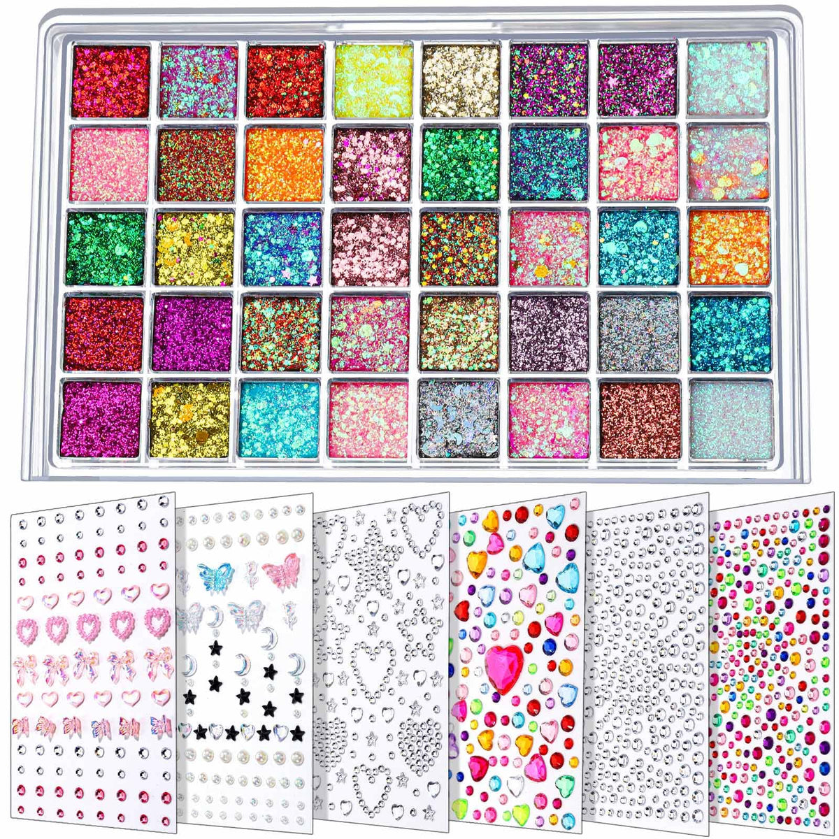 Fandamei front packaging showing palette and gem sheets, highlights kit convenience
