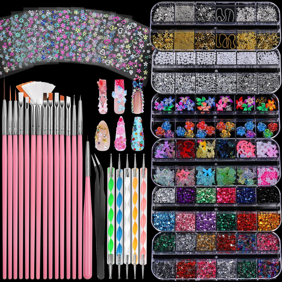 Fandamei front packaging showing full nail art kit and clear contents