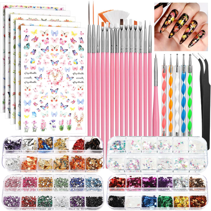 FANDAMEI front packaging showing full nail art kit and tools for complete designs