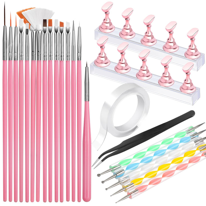 Fandamei front packaging showing full 20-piece nail art kit benefits