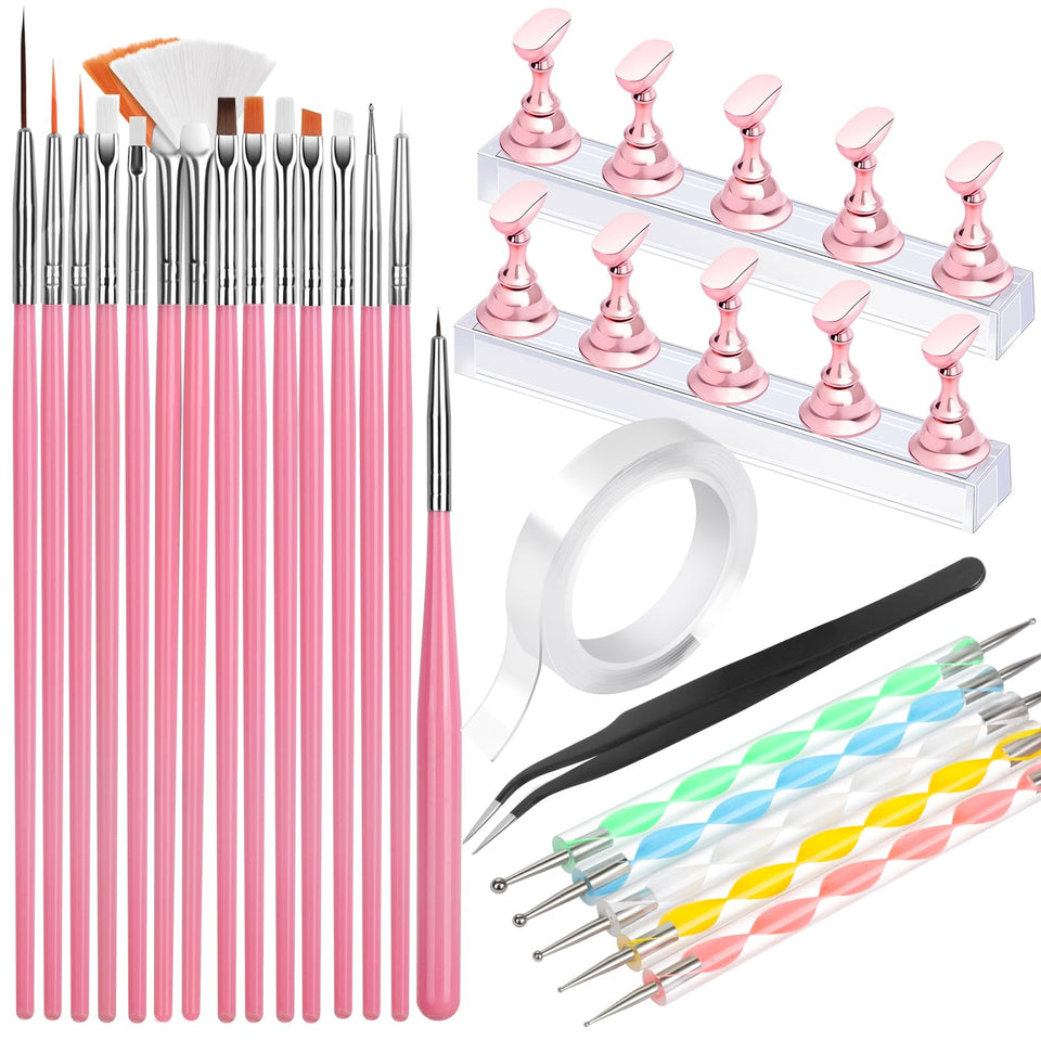 Fandamei front packaging showing full 20-piece nail art kit benefits
