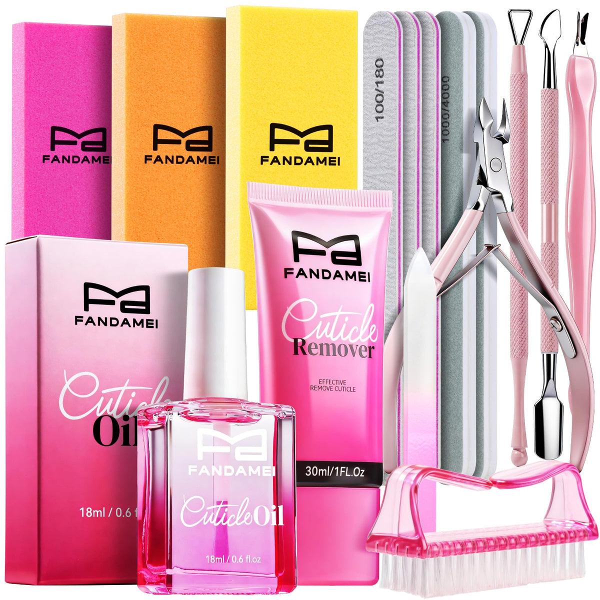 Fandamei front packaging showing complete manicure kit and organization benefits
