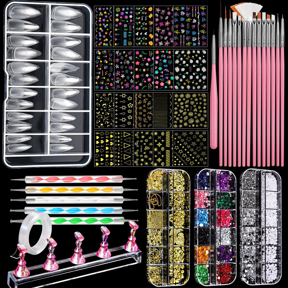 Fandamei front packaging showing full nail art kit and colorful contents for complete designs