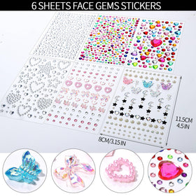 Fandamei gem sheets close detail with rhinestones and pearls, shows secure adhesion