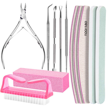 Fandamei kit front overview showing all 12 pieces for complete nail care
