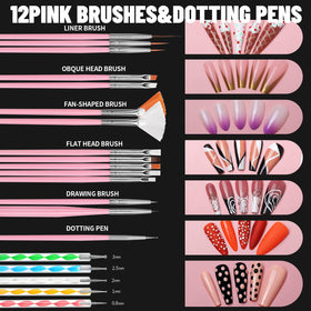 Fandamei lifestyle image of a hand with decorated nails using the kit for salon-style results