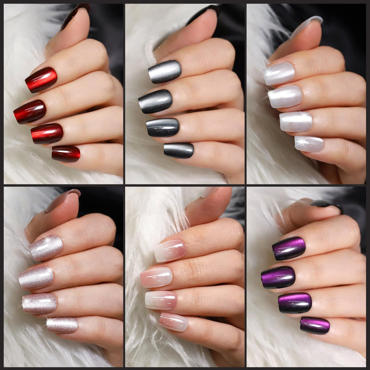 Fandamei lifestyle image of woman wearing short square nails, showcases wearable salon finish