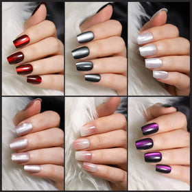 Fandamei lifestyle image of woman wearing short square nails, showcases wearable salon finish