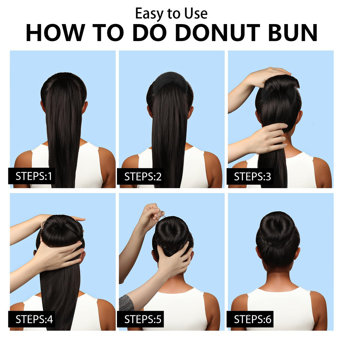 Fandamei model making a ballet bun illustrating quick, polished updo for performances