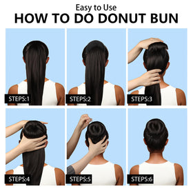 Fandamei model making a ballet bun illustrating quick, polished updo for performances