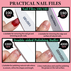 Fandamei nail files and buffer block displayed to show grit variety for efficient filing