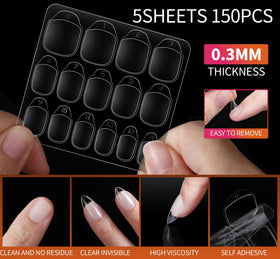 Fandamei nail glue and adhesive tabs offering fast hold and quick removal options