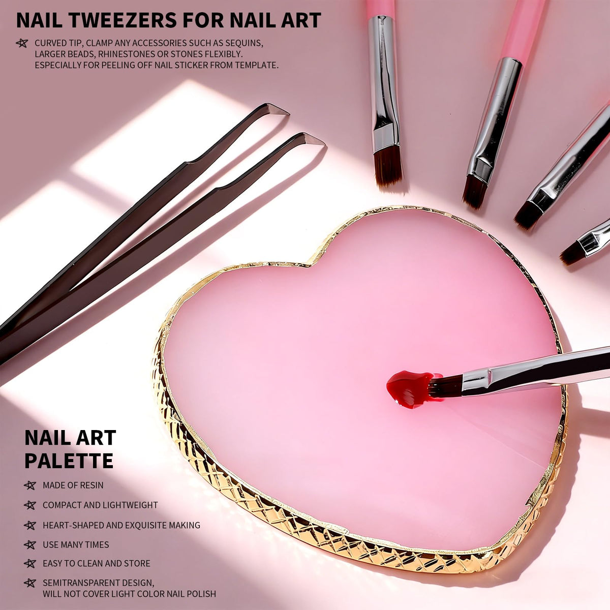 Fandamei nail stands holding press-on tips during detailed nail art