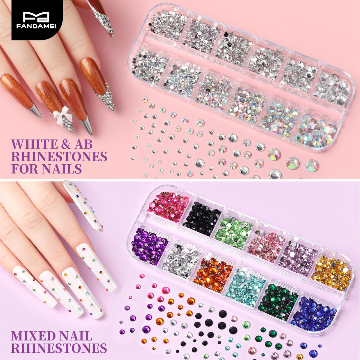 Fandamei magnetic nail stands in use holding ten practice tips
