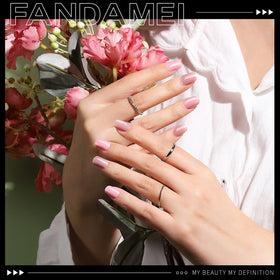 Fandamei nail tip closeup highlighting short round shape and smooth glossy finish