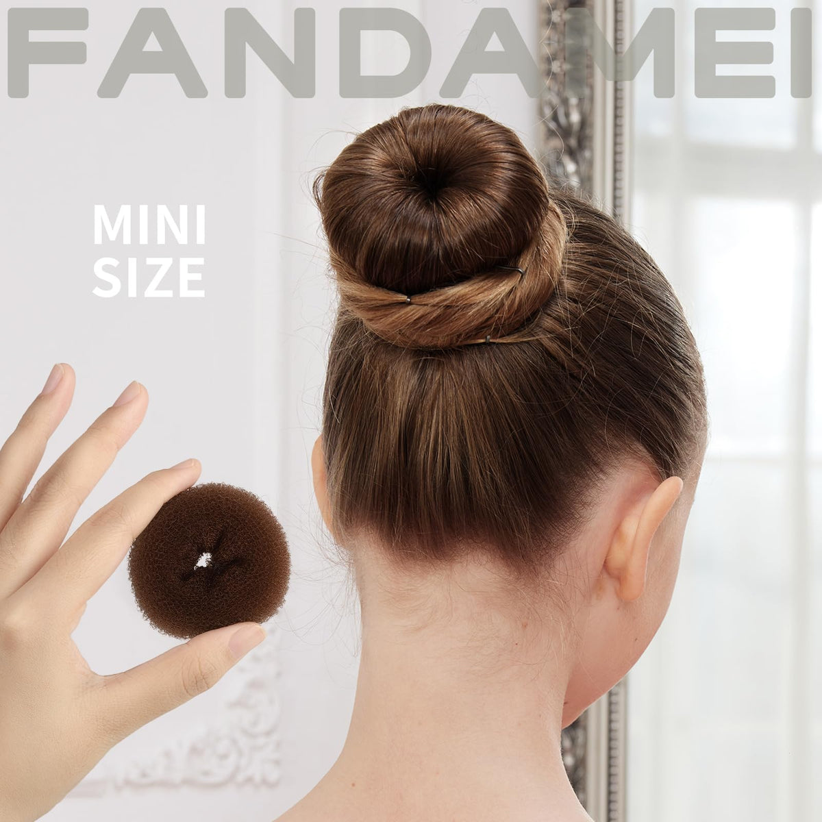 Fandamei nets and elastics laid out to show included pieces and styling flexibility