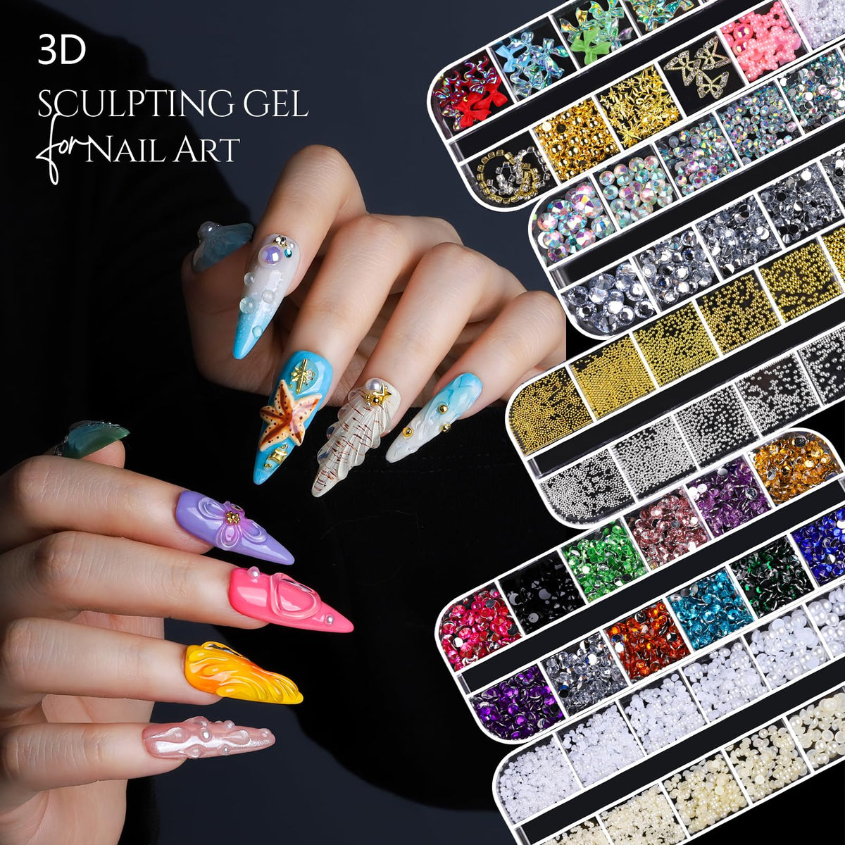 Fandamei assortment of pearls metal beads and mixed charms for textured designs