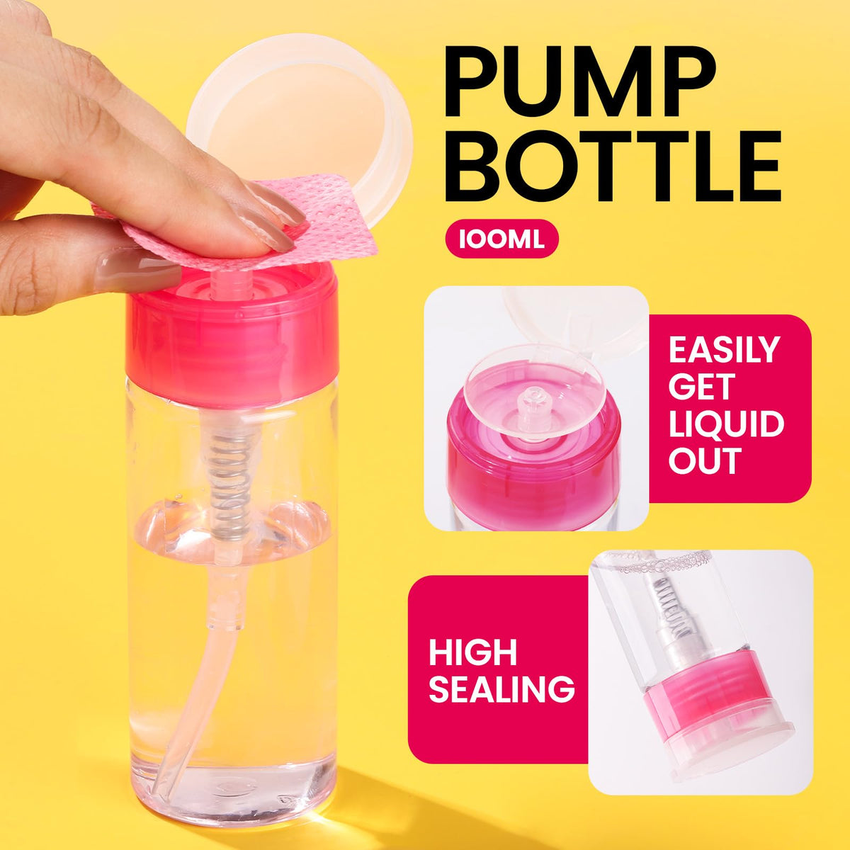 Fandamei pump bottle in hand for controlled acetone dispensing