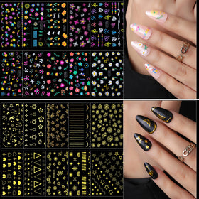 Fandamei assorted rhinestones and pearls in boxes adding shine and texture to nails