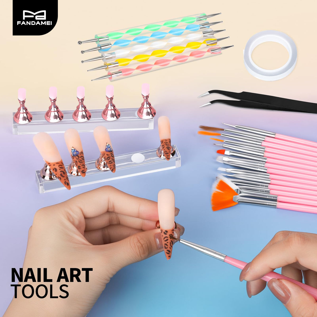 Fandamei kit next to hand showing scale and compact portability