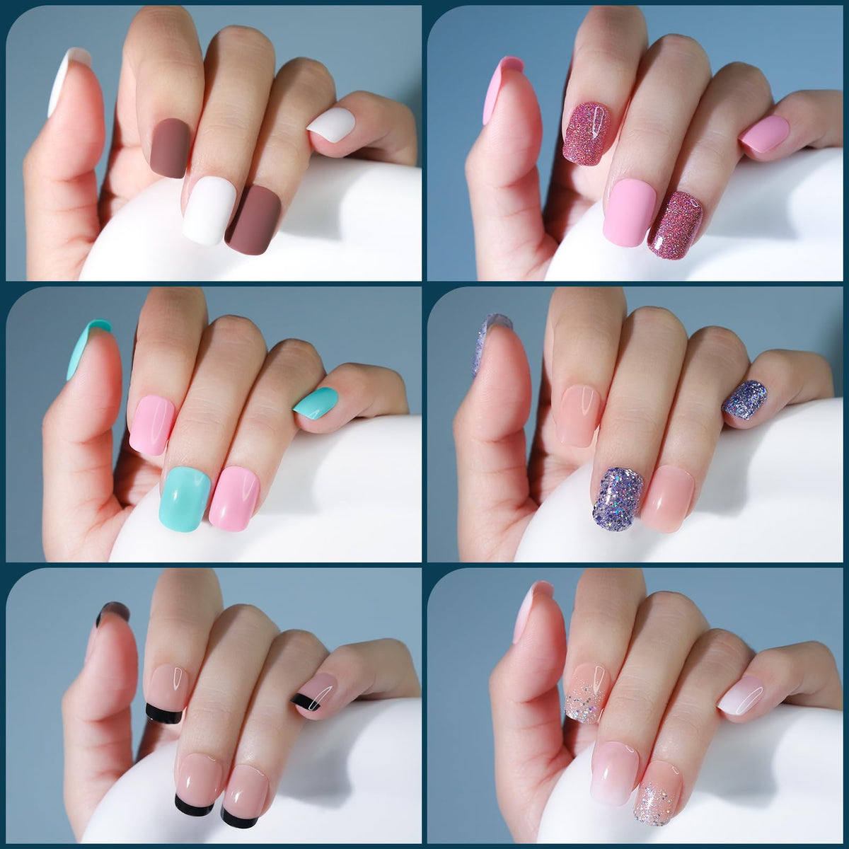 Fandamei size comparison swatches illustrating multiple nail sizes for perfect fit