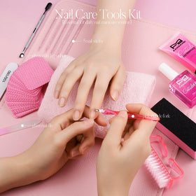 FANDAMEI stainless-steel pusher and fork displayed for accurate cuticle control