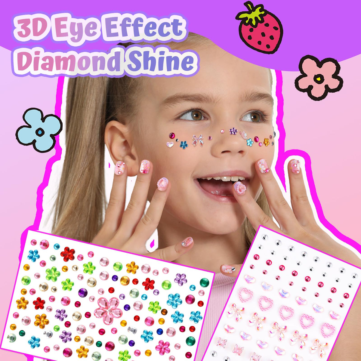 Fandamei flat nail sticker sheets spread out, variety fuels creative play