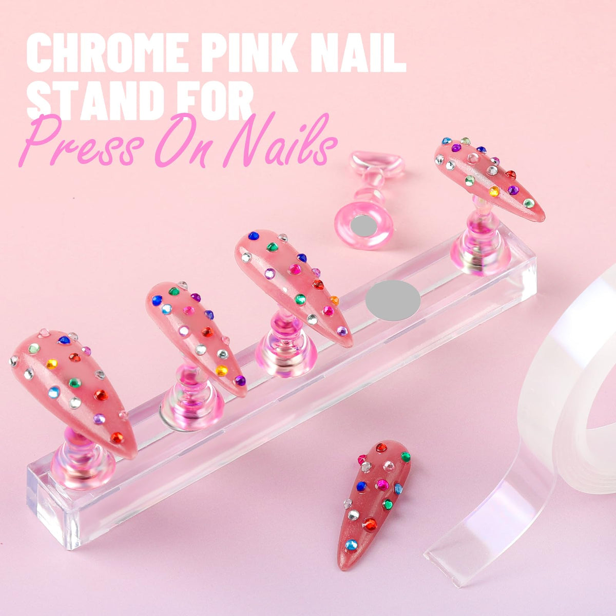 Fandamei colorful and gold nail sticker sheets laid out for easy peel-and-stick application