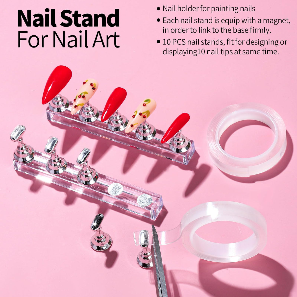 Fandamei tools used to paint a nail tip demonstrating control