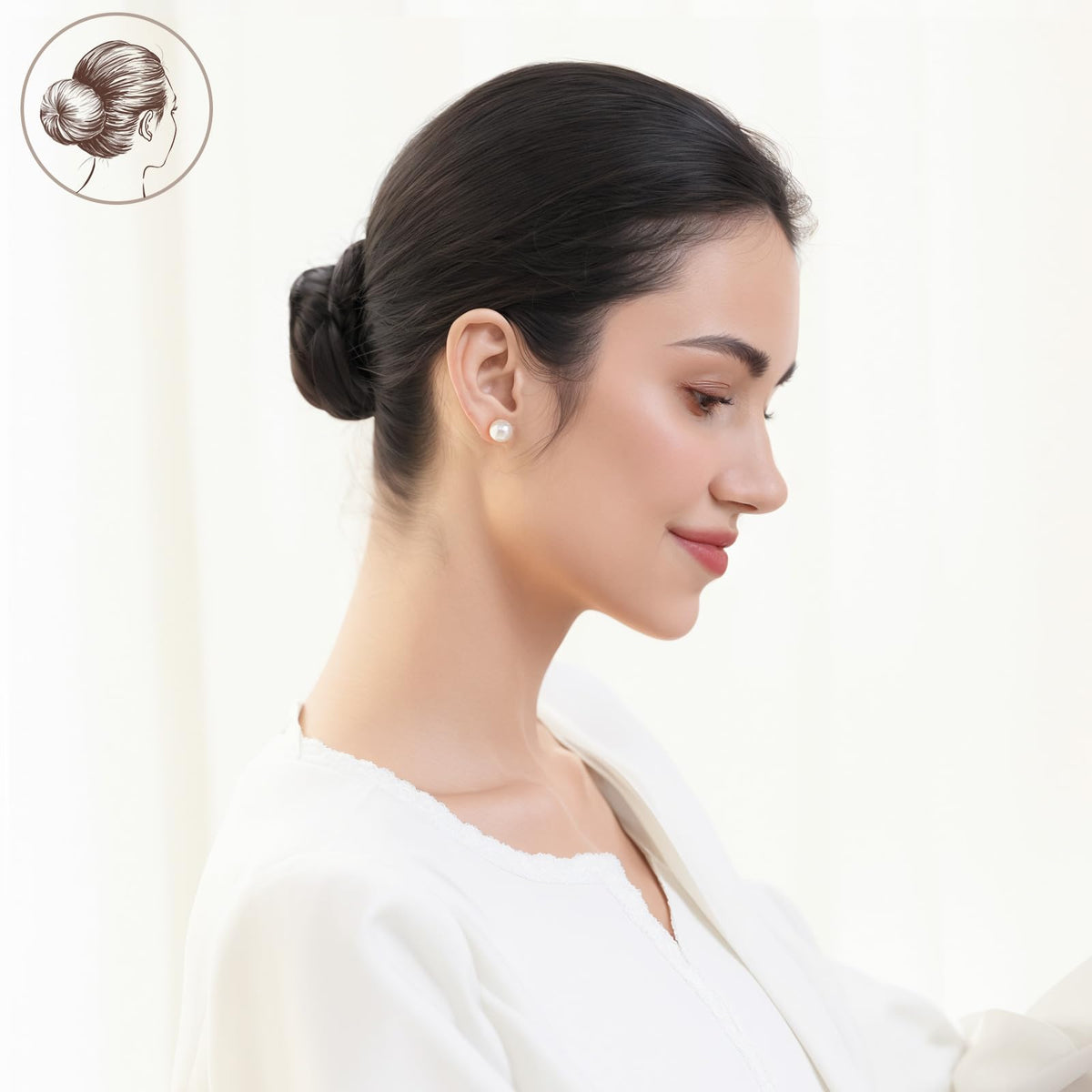 Fandamei used in bridal updo showing elegant, secure styling for events