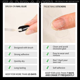 Fandamei worn on hand lifestyle image showing natural-looking short nails and comfort