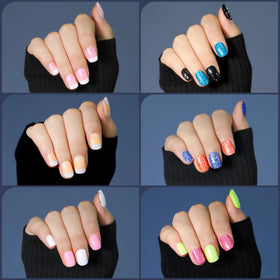 Fandamei worn press on nails shown on hands to illustrate instant salon look