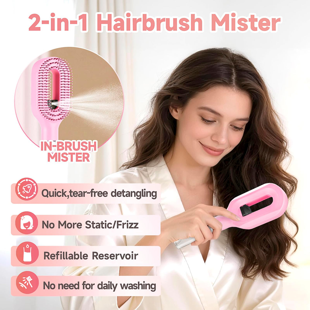 fangtaiabc close-up of tangle-free bristles for gentle detangling