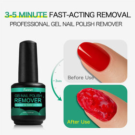 FANISN remover bottle close-up highlighting acetone-free formula advantage