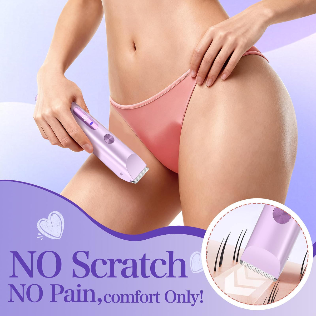 FANKRUAI close-up of ceramic blades demonstrating smooth, low‑irritation trim