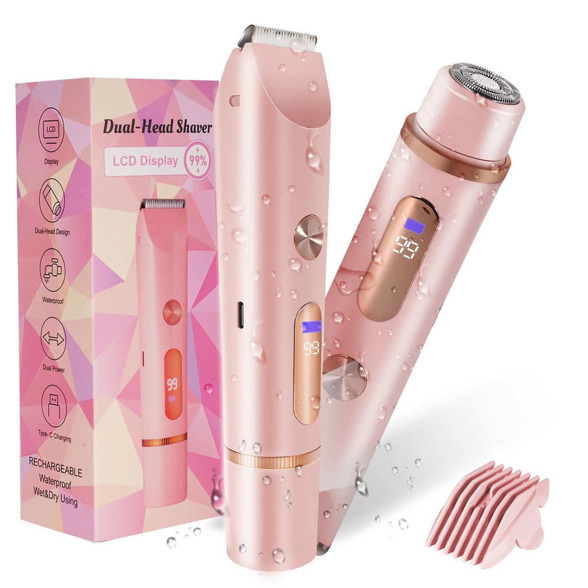 FANKRUAI front view showing compact pink trimmer and ergonomic grip for control