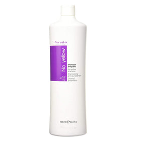 Fanola No Yellow front label showing product and benefits for neutralizing brassiness