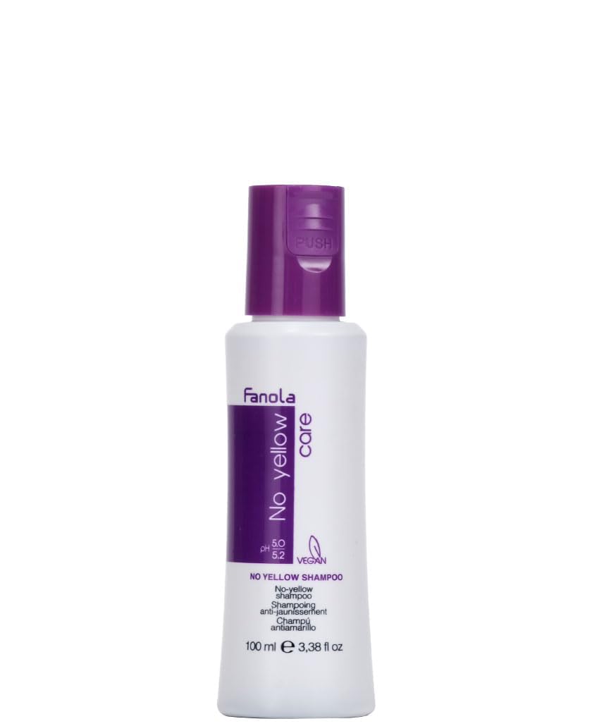 Fanola No Yellow travel front packaging showing bottle and branding for quick toning