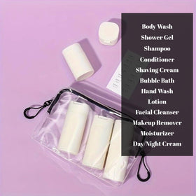 FANPOI bottles neatly arranged in transparent carry pouch for quick security checks