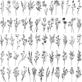 FANRUI front packaging showing 15 small black floral tattoo sheets for styling