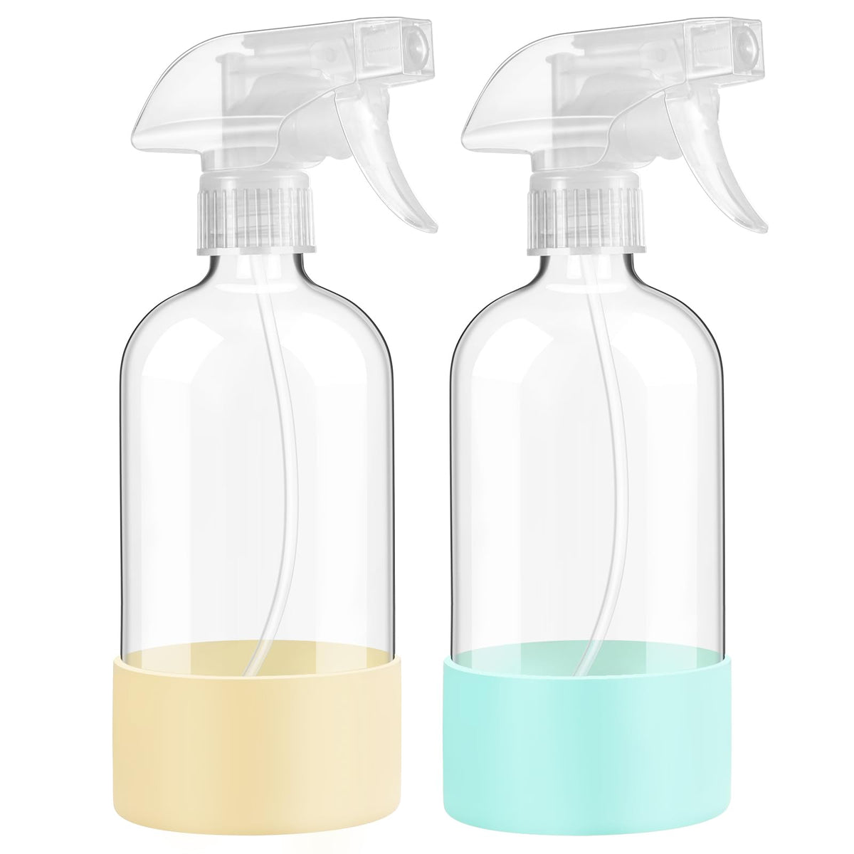 FANSTINOW front view of two bottles showing pale yellow and mint sleeves and benefits of identification