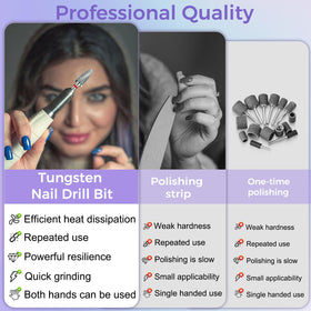 FANTEXY bit next to nail scale for size reference and accurate tool choice