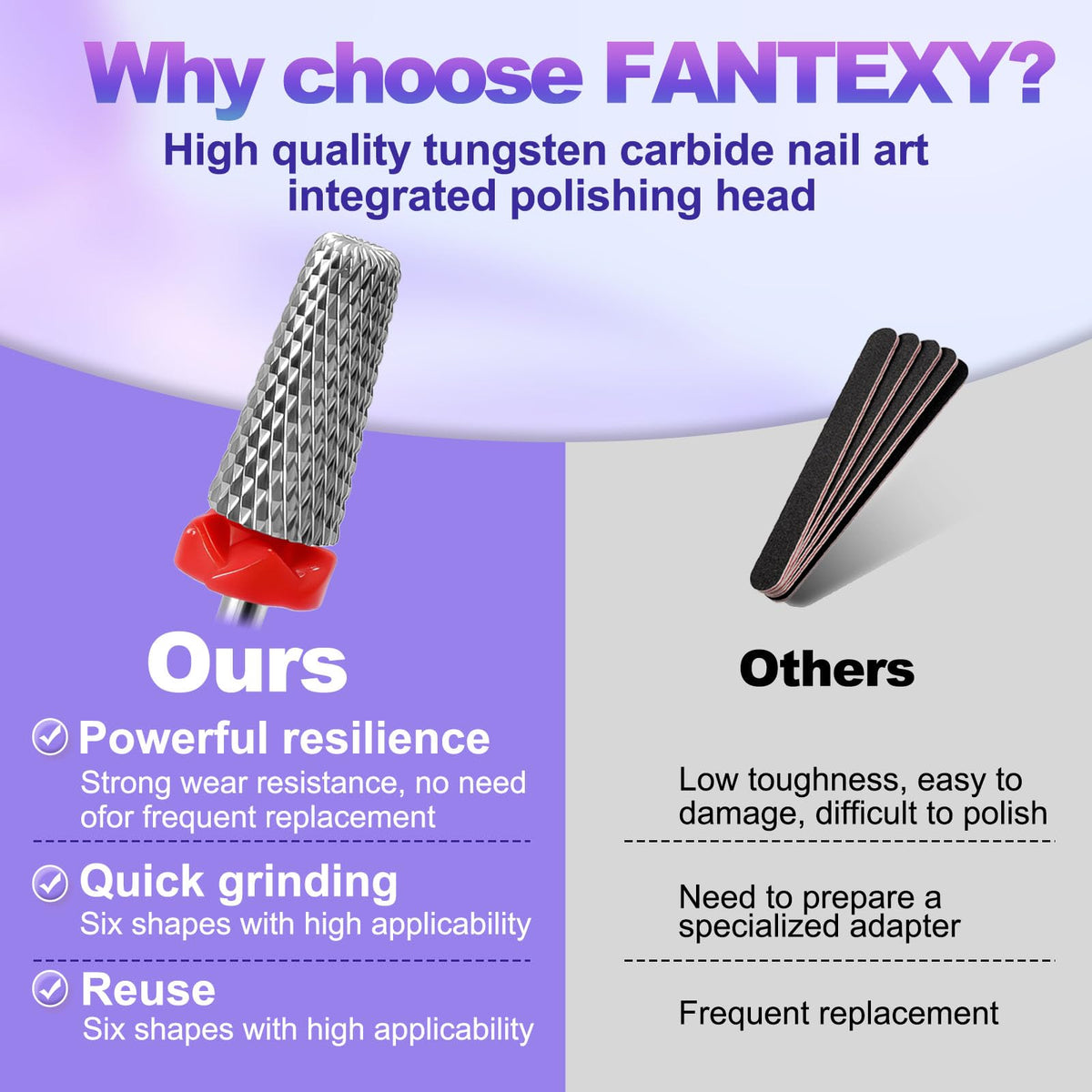 FANTEXY bit removing gel polish showing efficient product reduction without clogging
