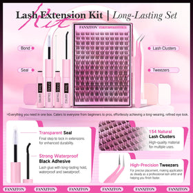 FANXITON close-up of lash cluster texture for natural blending