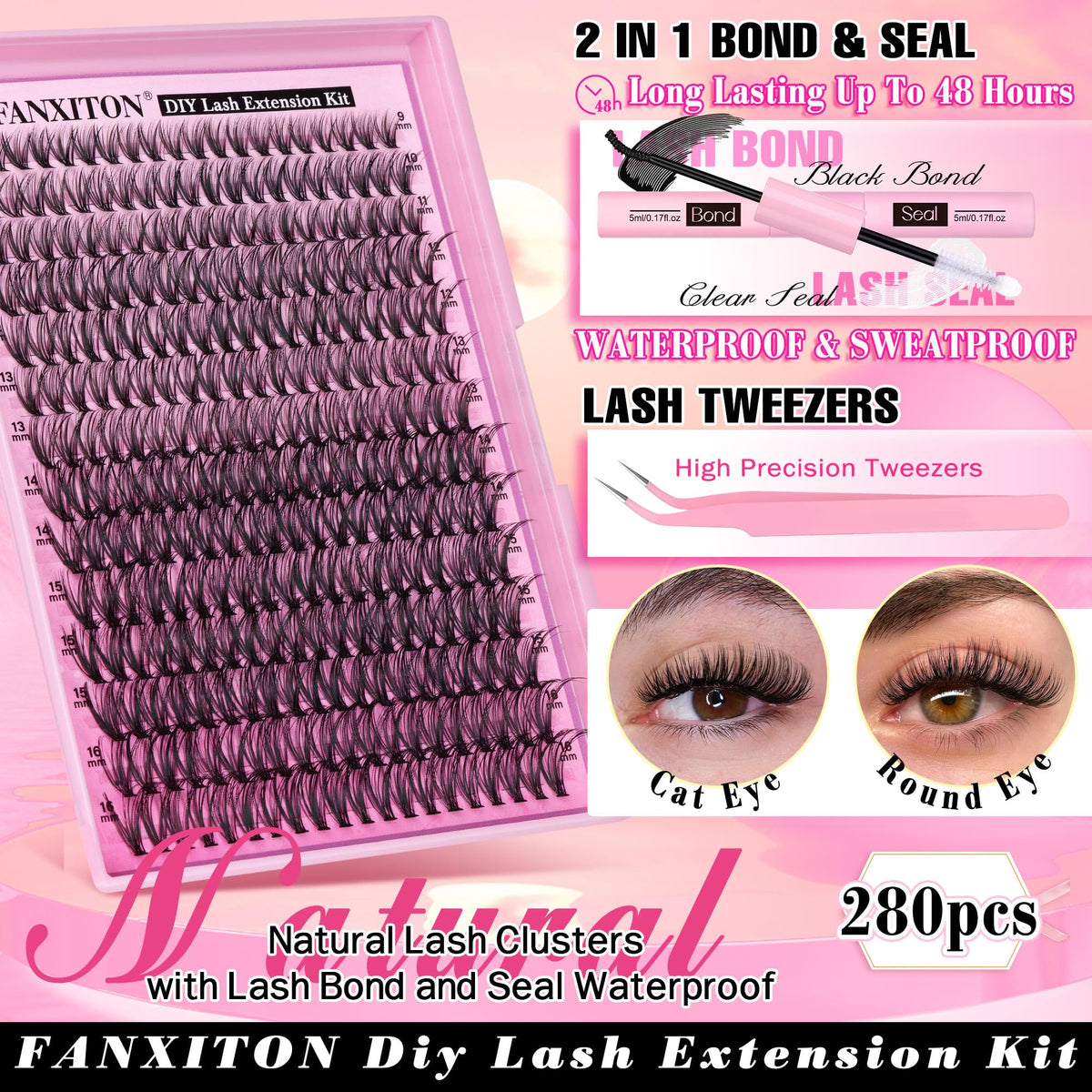 FANXITON close-up of lash cluster fibers highlighting soft texture and lightweight feel