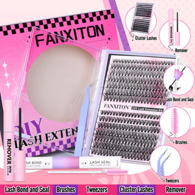 FANXITON close-up of wispy lash cluster texture for realistic blend
