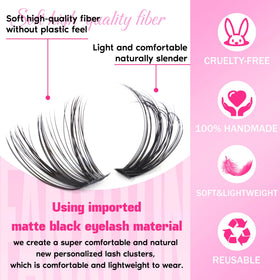 FANXITON lash clusters held with tweezers demonstrating simple placement