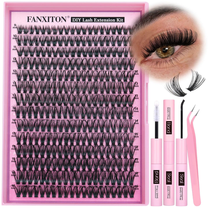 FANXITON front packaging showing full DIY lash kit and contents for at-home volume