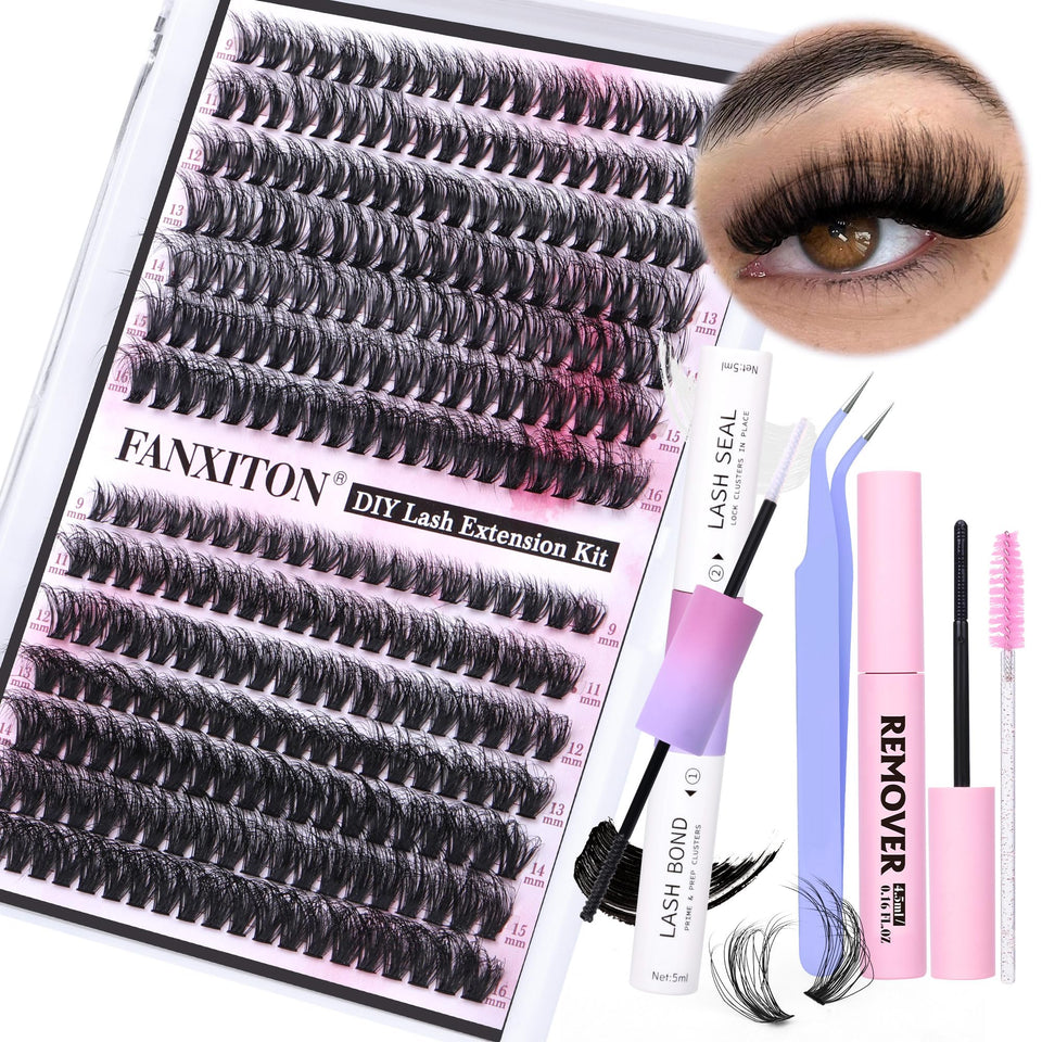 FANXITON front packaging showing full DIY lash extension kit for quick salon results